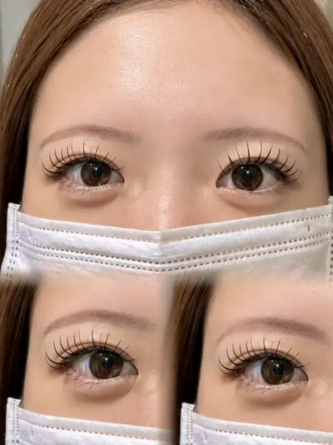 目元がぱっちり見えるカールを効かせたまつ毛の仕上がり